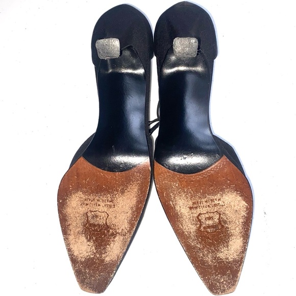 Stuart Weizmann Black Strap Heels, Size 8 - Picture 5 of 11